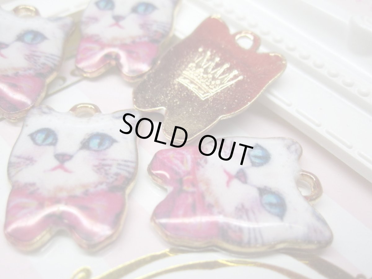 画像2: ピンクリボンの猫チャーム (2)