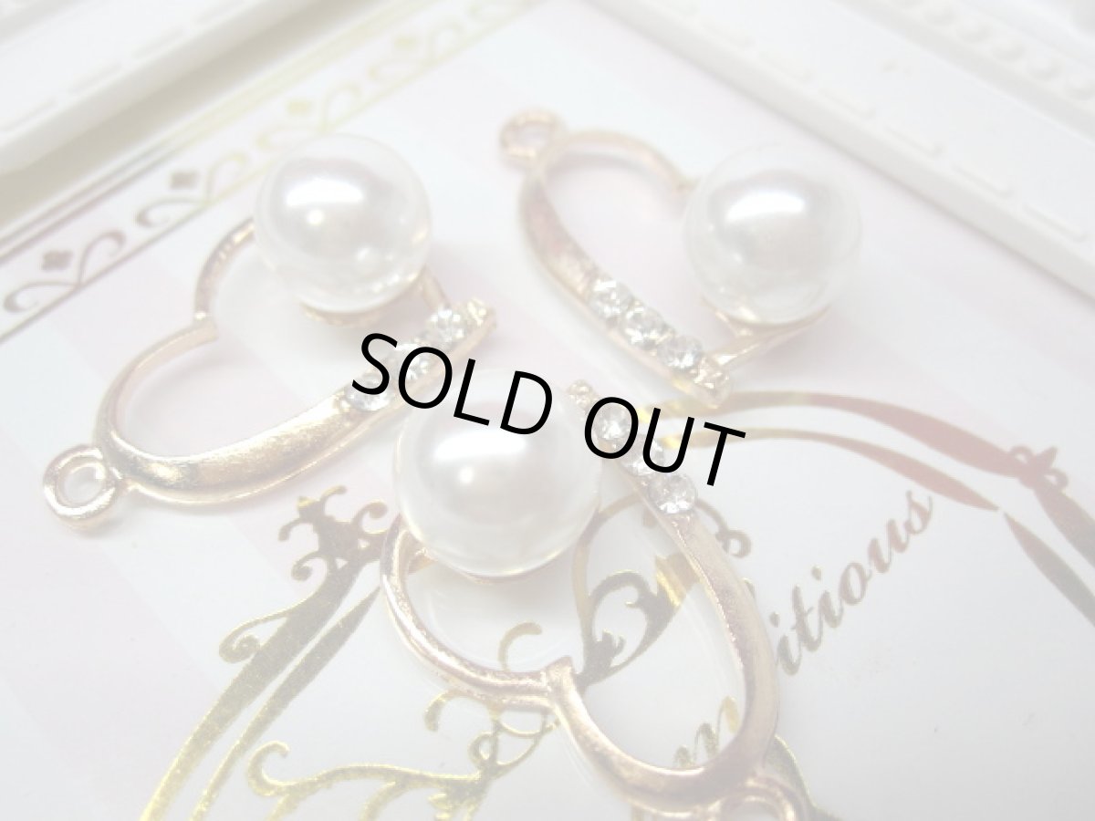 画像2: パール付ハートチャーム (2)