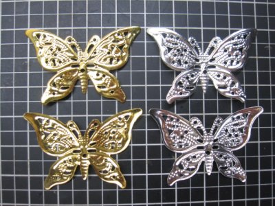 画像1: 蝶の金属片10個