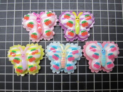 画像1: サクランボ柄蝶々20個